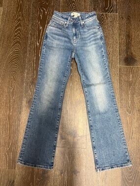 Madewell Medium Light Blue High-Rise kick out bootcut/slim flare